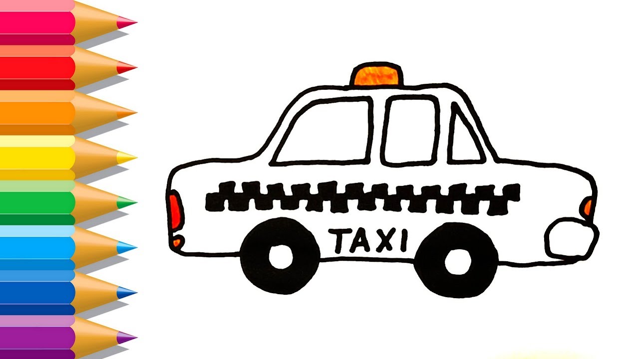 Download How to Draw Taxi for Kids | Taxi Coloring Pages | Learn ...