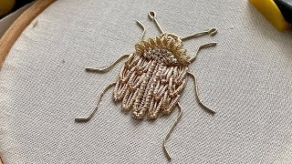 Goldwork | Hand embroidery for beginners. | Beetle