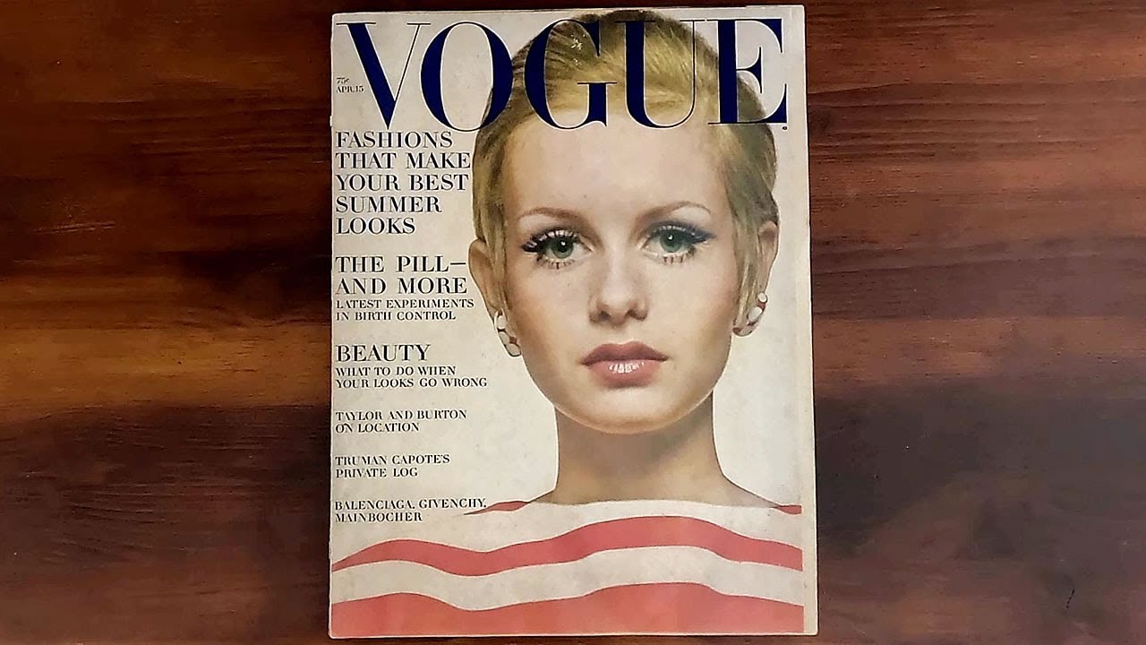女性情報誌 Vogue Magazine April 15 1967 Twiggy Vogue April 15, 1967 Twiggy, Elizabeth Taylor, Marisa