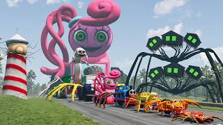 ALL MONSTERS Big & Small vs Downhill Jump with  Mommyll Car & CAR EATER BNG.Drive screenshot 5
