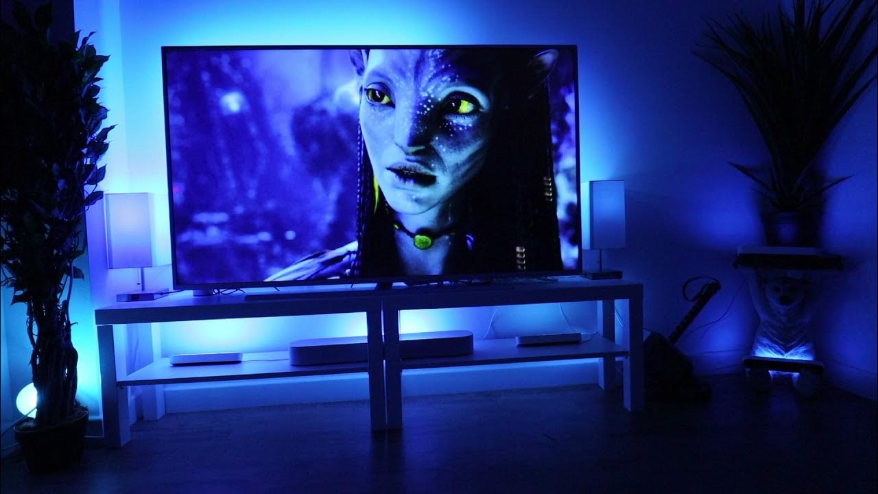 Demo Philips Hue sync to Ambilight 4k TV (Full immersion TV) 