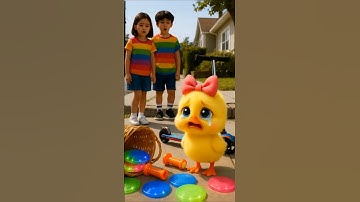 Duck Buys Colorful LED Lights But Falls Off the Scooty😭✨ Kids Help Her