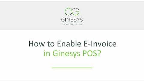 Generate E-Invoice from POS: How to enable Integration?