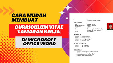 CARA MUDAH MEMBUAT CV ATAU BIODATA DIRI dengan Microsoft Word.