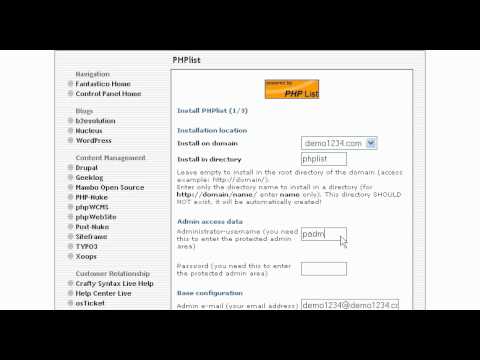 How to install PHPList using Fantastico