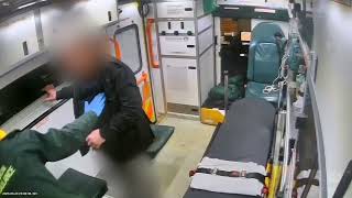 Shocking video captures moment London paramedic pushed by patient