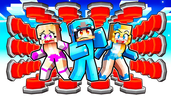 Surviving 100 BUTTONS Block With MY CRAZY FAN GIRLS...