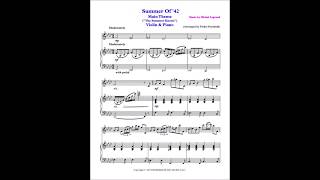"Summer Of '42" for  Violin and Piano (Sheet Music)-"Лето Знает"