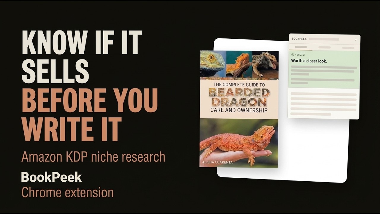 Amazon KDP Book Niche & Keywords Research with Competition Analysis using BookPeek Chrome Extension