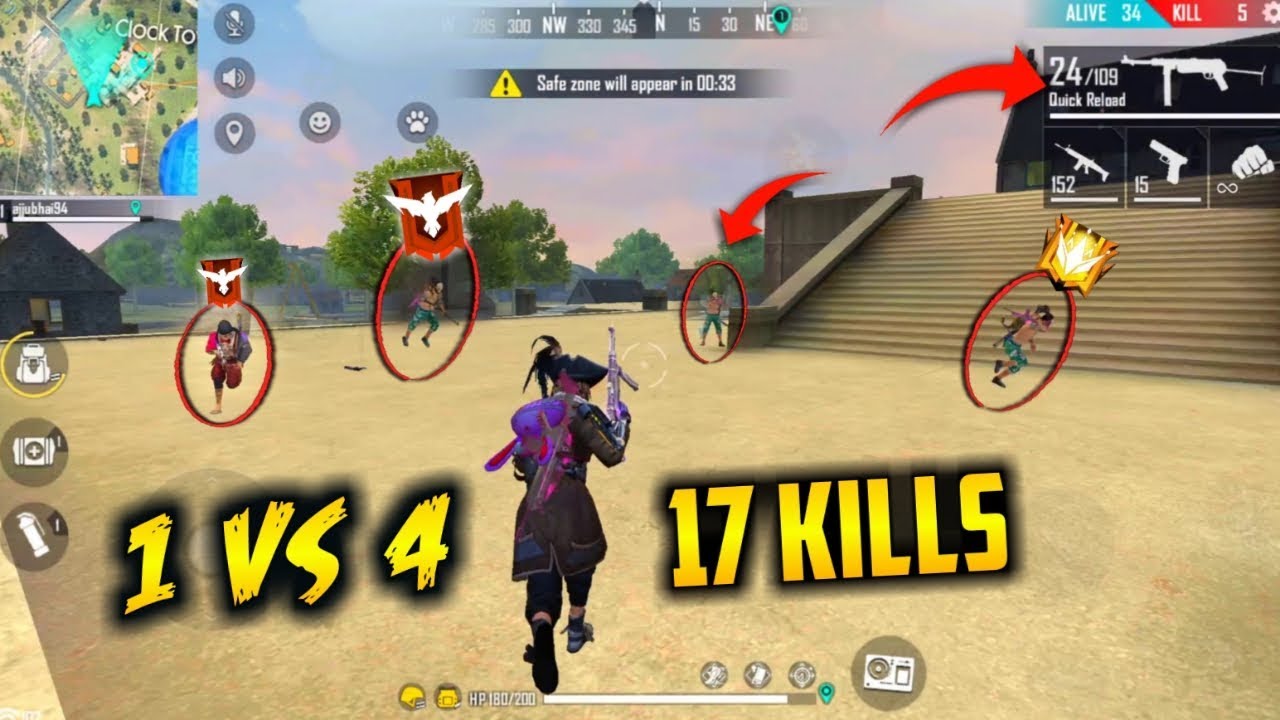 Unbelievable Awm Solo Vs Squad 17 Kills Gameplay Garena Free Fire Youtube