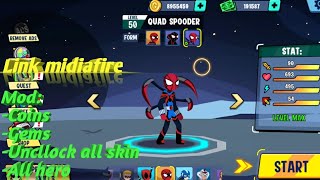 Cara download mod apk Stickman superhero-super stick heroes fight screenshot 1