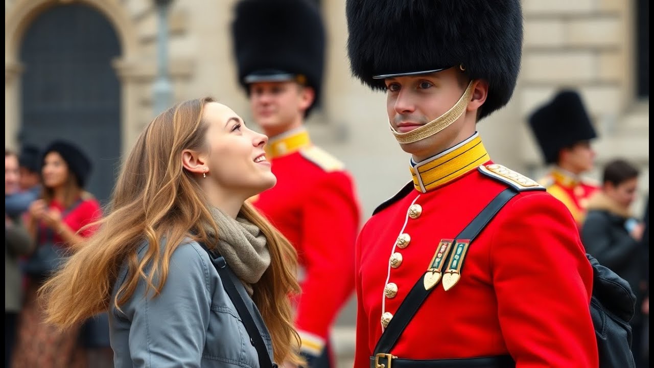 Joven Toca el Corazón del Público con Gesto hacia la Guardia Real