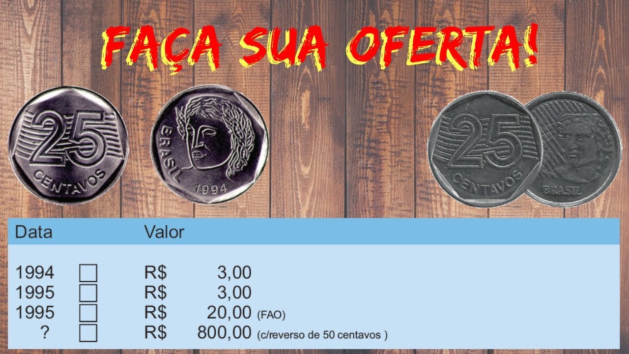 COMPRO MOEDA HÍBRIDA DE 25 COM EFÍGIE DE 50 