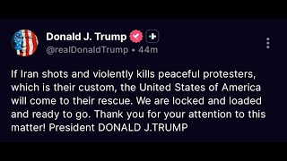 Trump says US will rescue peaceful Iranian protesters