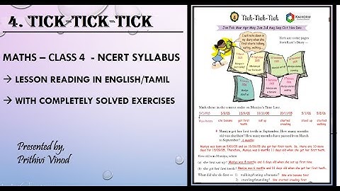 Math Magic - NCERT - Class 4 - Chapter - 4 - Tick Tick Tick - Answers Both in English/Tamil