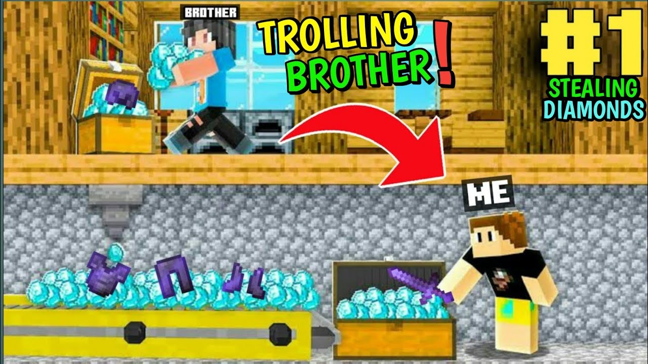 STEALING DIAMONDS ARMOUR From My BROTHER In MINECRAFT ! Trolling Brother🤯🔥