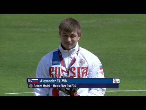 Men's shot put F35 | Victory Ceremony |  2015 IPC Athletics World Championships Doha