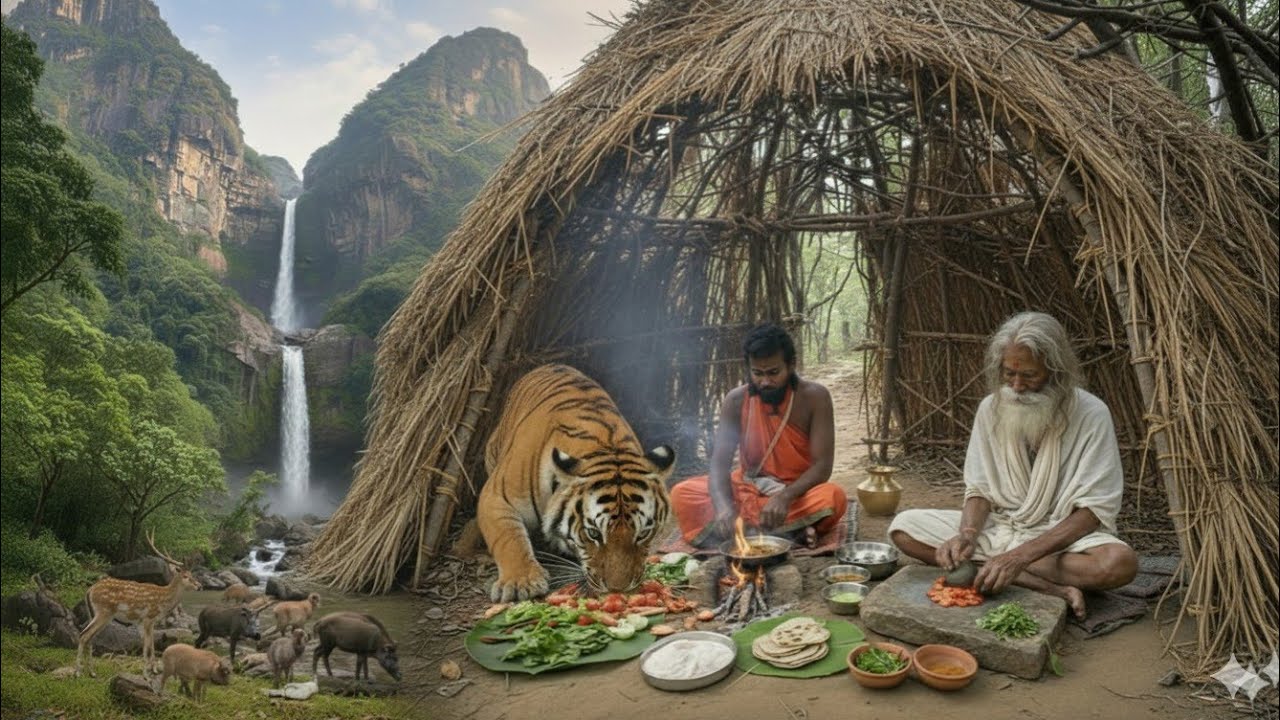 गुप्त बैरागी बाबा की कुटिया सिद्धी से बनी पहाड़ी जड़ी बूटियों का साग और बाजरे के टिक्कड़