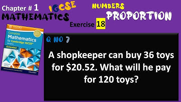 Cambridge IGCSE Extended Maths Solutions-Chapter1 Ex18 Q 7- Proportion-IGCSE Mathematics