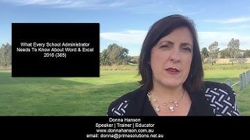 Donna Hanson I Productivity Speaker I School Administrator Word & Excel Tips 2016 (365)