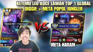 SETIM DENGAN LEO KOCE KETEMU META POPOL JUNGLER DAN TOP 1 GLOBAL DIGGIE ! Stenly Top Global hayabusa