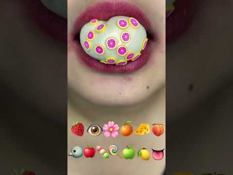 asmr SWEET🍊🍋🍓🍤🍤🍭🍭🍄🍑🥭🥭🍭🍭🍭eating sounds #shorts