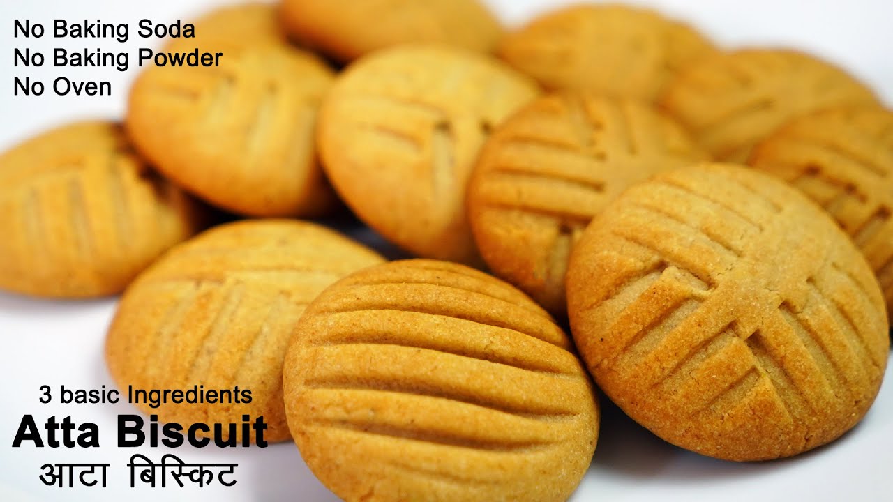 घर की चीज़ो से कढ़ाई मे आटा बिस्किट NO Baking powder/soda Atta biscuit Wheat biscuit without oven | Taste Unfold