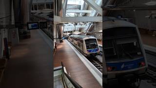 RER E: Double-Decker Paris Commuter Train Arriving at Porte Maillot Station in Paris 🚆#frenchtrain