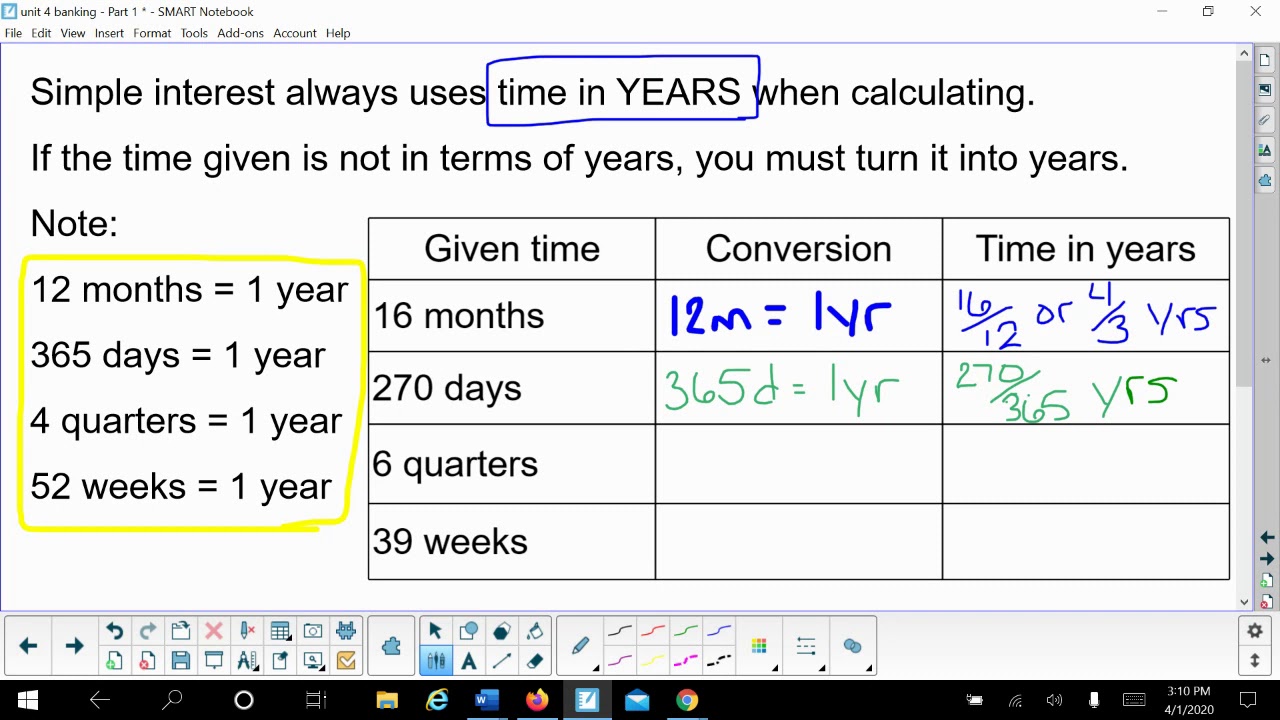 Time In Years Simple interest - converting time to years - YouTube