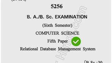 2018 Cdlu BSc 6th Sem Relational Database Manegement System Question Paper