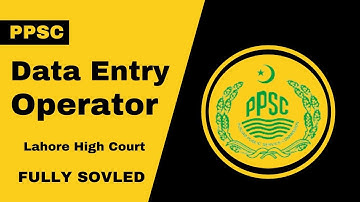 Data Entry Operator Past Paper PPSC | Ppsc past papers |