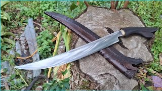 Power Hammer Mengolah Klep Kapal Super Jombo Dan Di Buat Sebuah Golok Sembelih Super Tajam