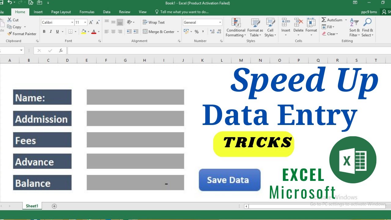 How to Create Data Entry Form in Excel | Data Entry in Excel | AR ...