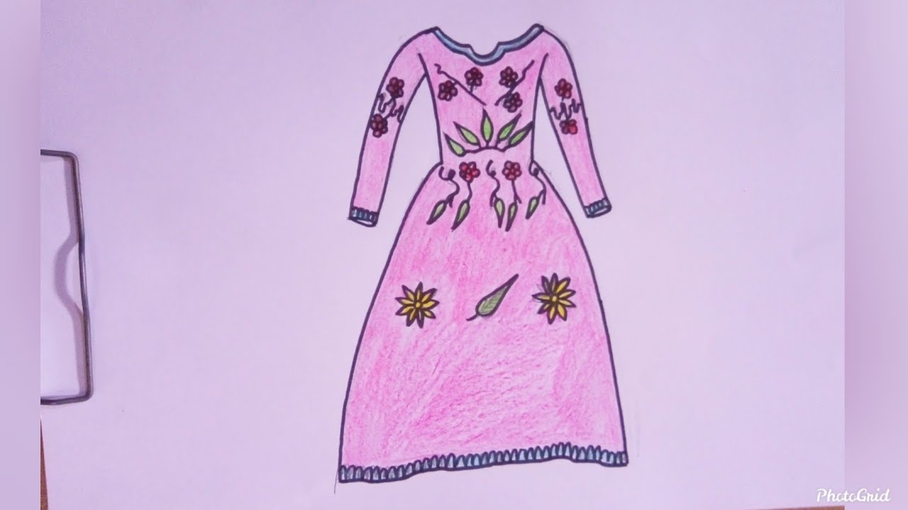  Cara  Mudah Menggambar  Baju  Gaun Cantik Tutorial 