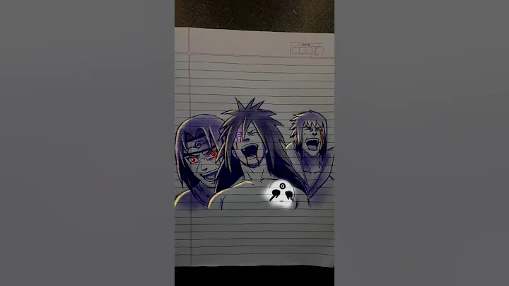 Madara itachi and sasuke pen sketch #shorts #animedrawing