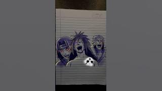 Madara itachi and sasuke pen sketch #shorts #animedrawing
