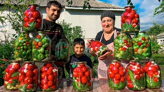 HARVESTING TOMATOES AND GRANNY COOKING TOMATO PICKLE IN THE VILLAGE!