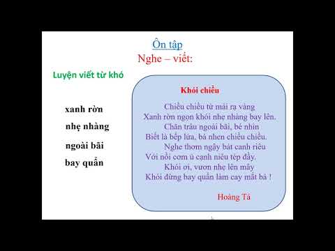 Lớp 3 - Môn Tiếng Việt ôn tập (Tiết 4) (Tuần 27 - 28/4/2020)