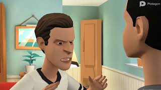 Humbert's reaction that Plotagon Education is back, but his father grounded him for no reason.
