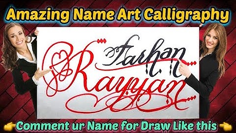 Rayyan Farhan Name Signature Calligraphy Status | How to Draw, Cursive Calligraphy with Cut Marker