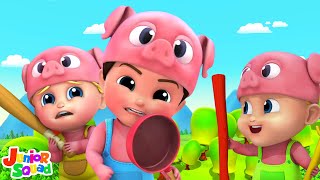 Three Little Pigs Story & Cartoon Video for Babies by Junior Squad Resimi