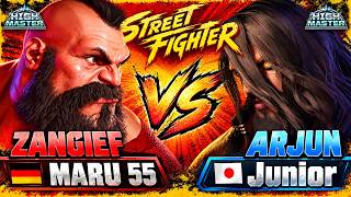 SF6 ▰ Zangief vs Arjun ▰ MARU 55 vs Junior ▰ High Level Gameplay