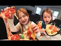 Mystery party and pizza  adley niko n navey choose surprise parties playing games with mom  dad