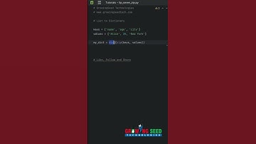 Learn How to Create a Python Dictionary in One Line Using zip()! 🚀 #coding #python #datascience