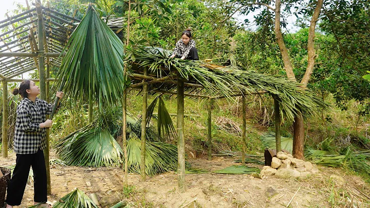 REWIND TIME LAPSE-- 388 Days START TO FINISH Alone Building Bamboo House - BUILD LOG CABIN BAMBOO