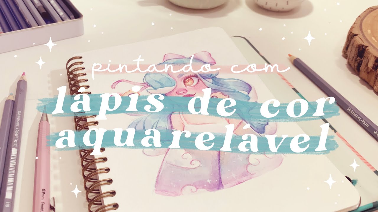 Pintando com lápis de cor aquarelável!