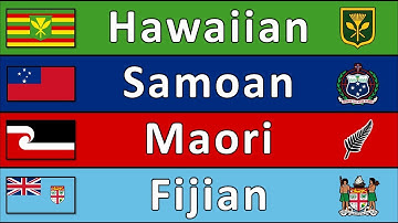 Fijian-Polynesian languages Comparison (Numbers, Phrases, Colors & Body parts)