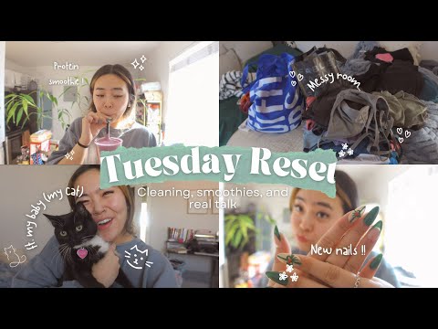 TUESDAY RESET *̥˚✧ | Cleaning, Smoothies, & Some Real Talk 🩷