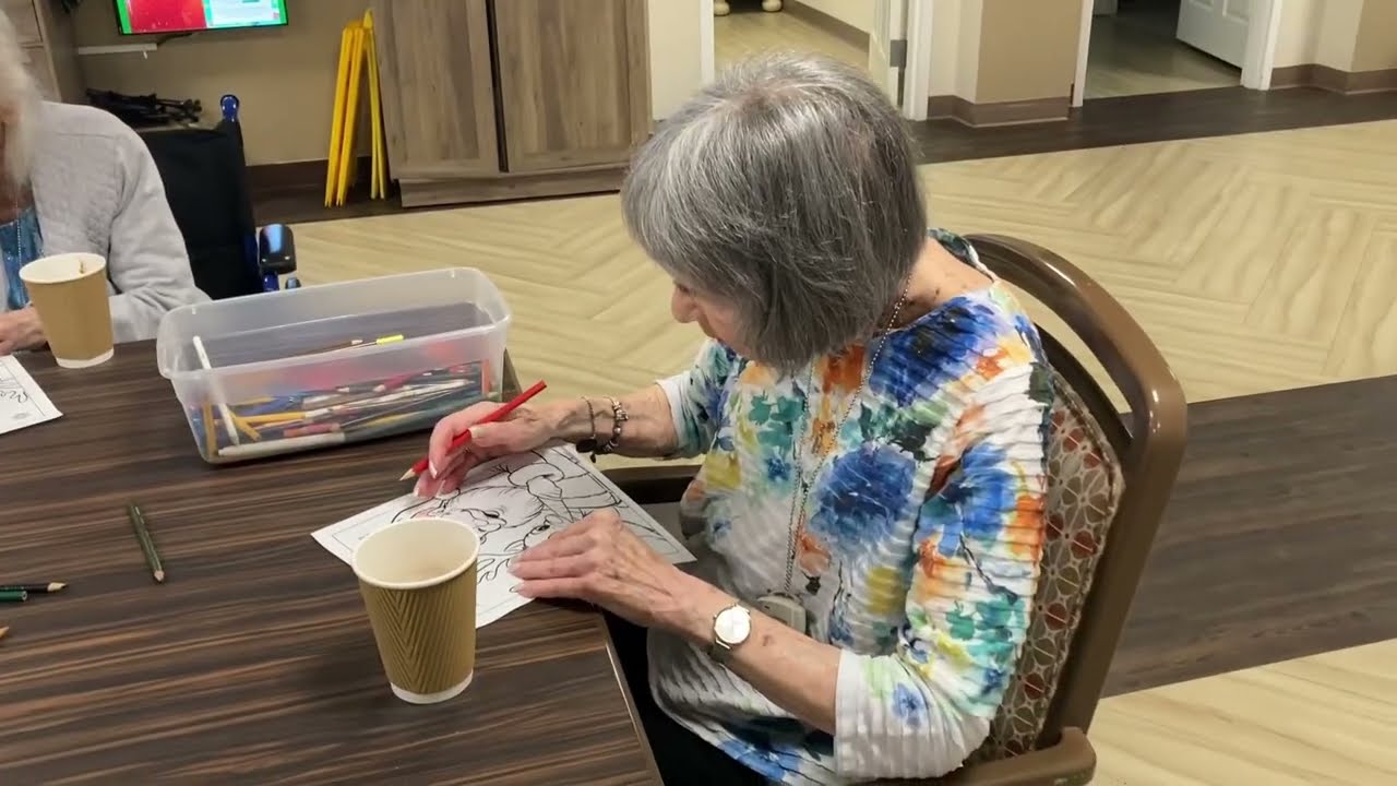 Holiday Coloring & Hot Cocoa | Transitional Memory Care at Chateau Madeleine, Melbourne FL
