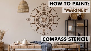 How To Decorate Wall With Mariner- Compass Stencil For Painting. Diy Wall Decor Tutorial